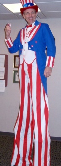 Uncle Sam Stilt Walker - Entertainer for Hire in the Washington DC Metro Area.
